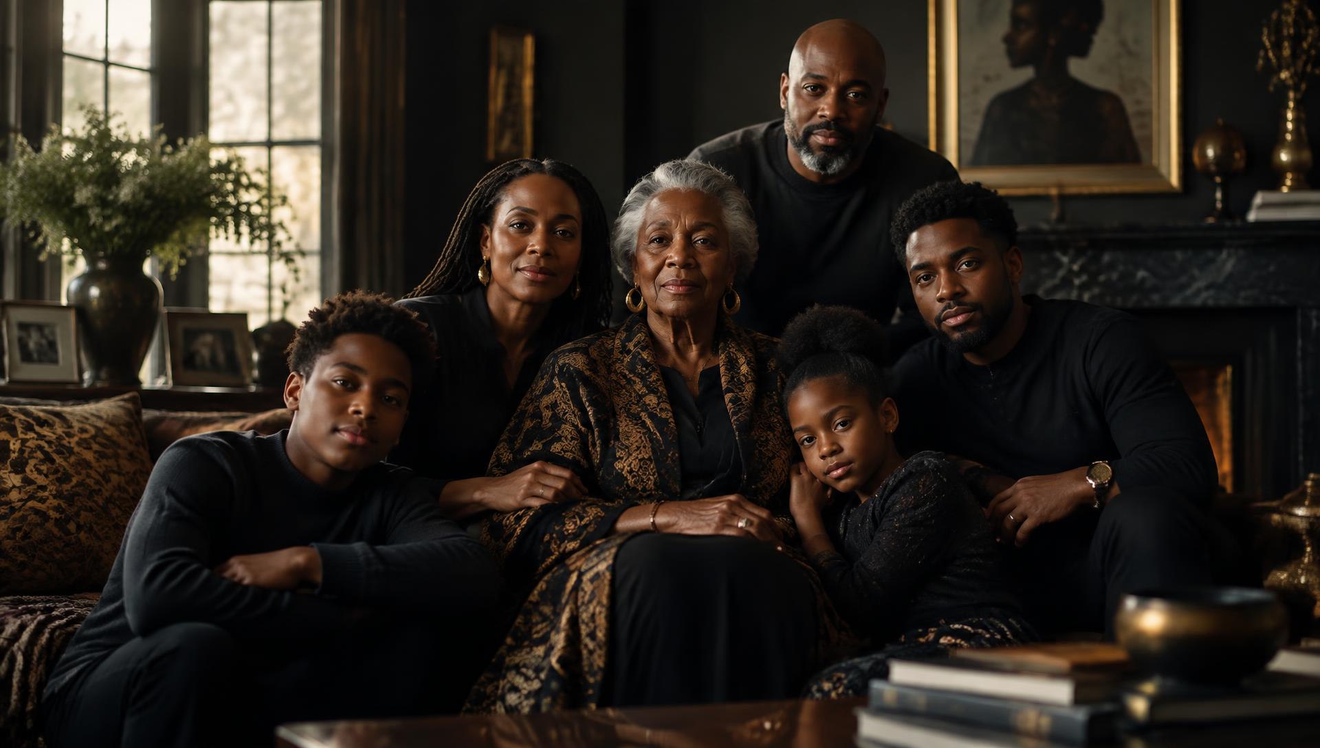 A multigenerational Black family gathered together